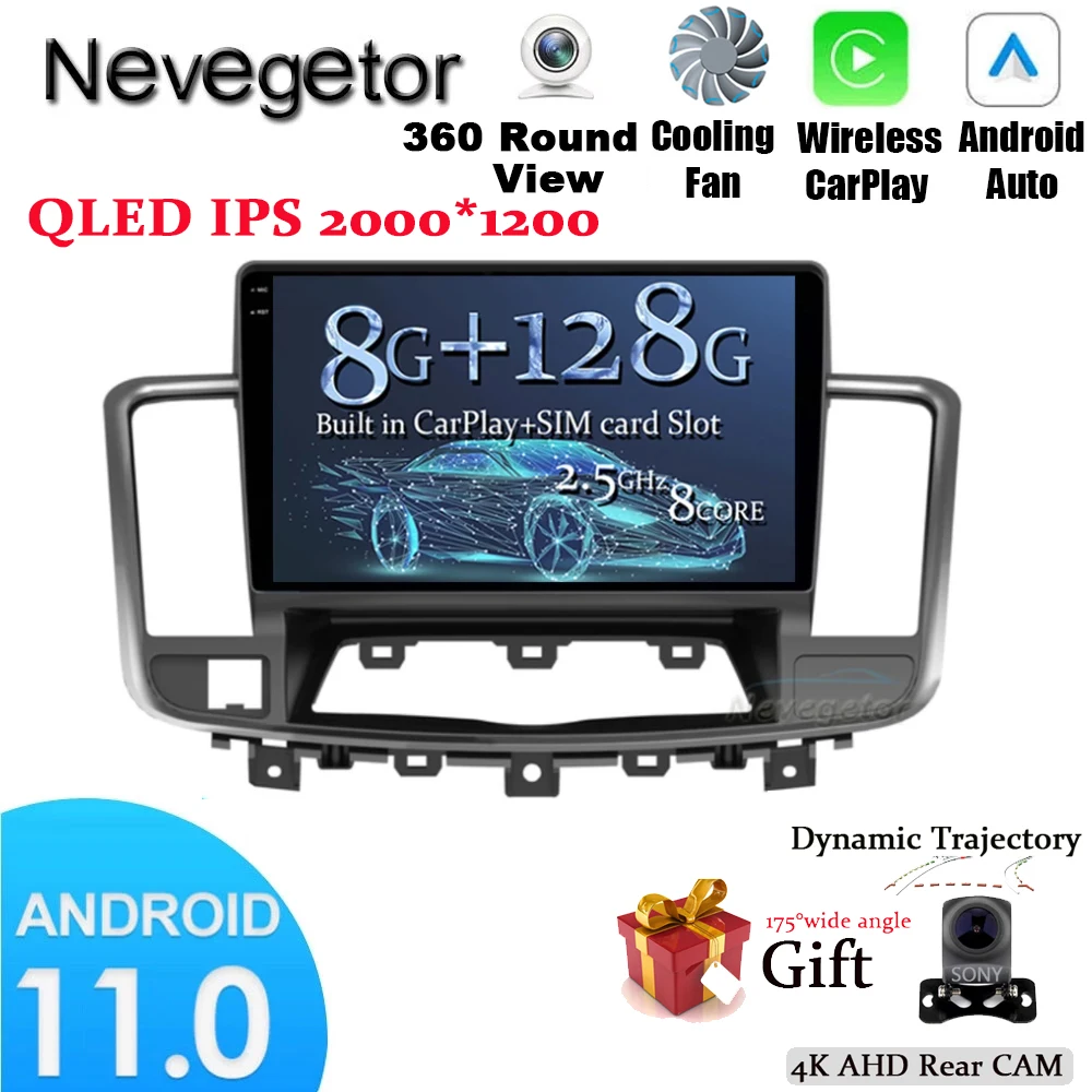 

Автомагнитола для Nissan Teana J32 2008-2013 лет, мультимедийный видеоплеер, навигатор GPS, Android 11,0, DSP, приборная панель