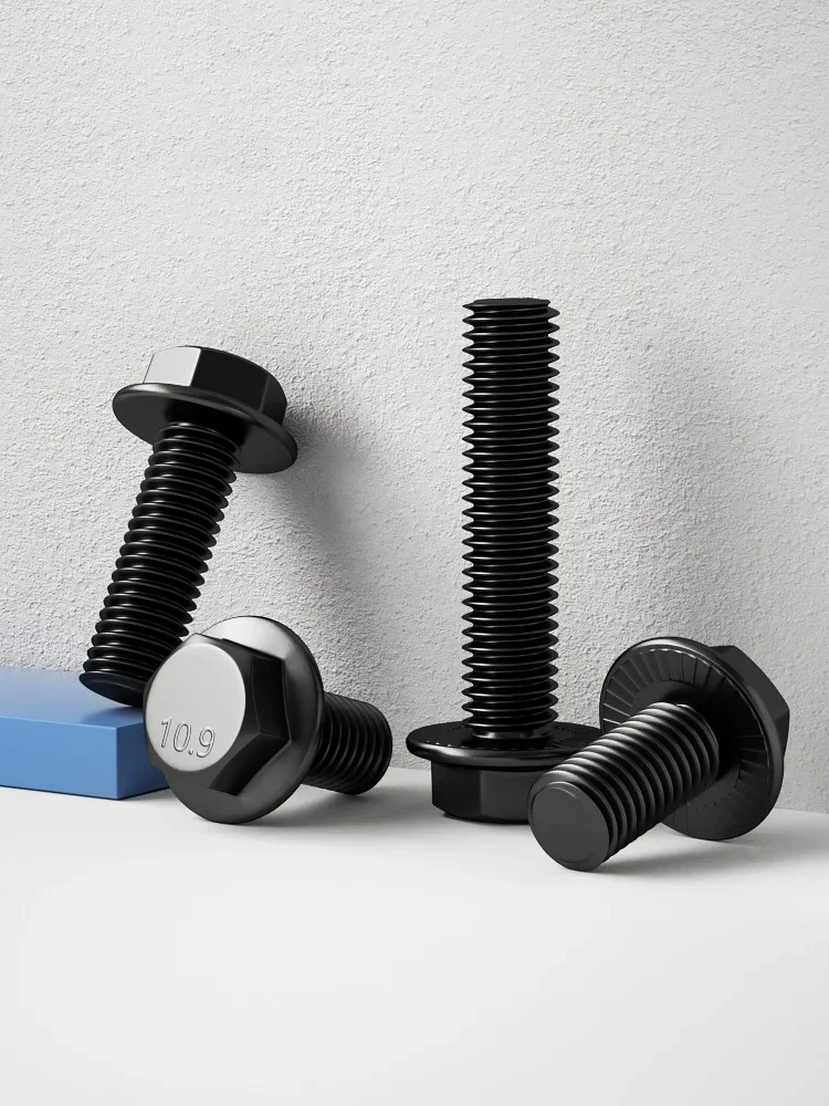 

Фланцевая внешняя Шестигранная головка 10.9 класс высокопрочная легированная сталь черный внешний шестигранный фланцевый болт с тонкой резьбой