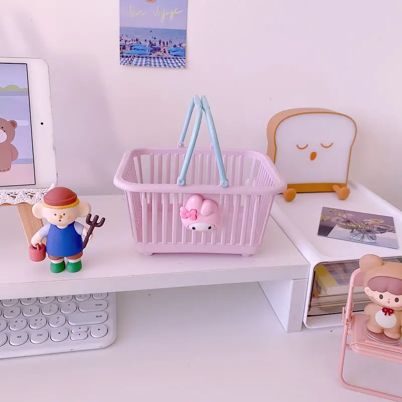 Kawaii Sanrioed Kuromi Cinnamoroll My Melody пластиковая коробка для хранения корзина аниме милая