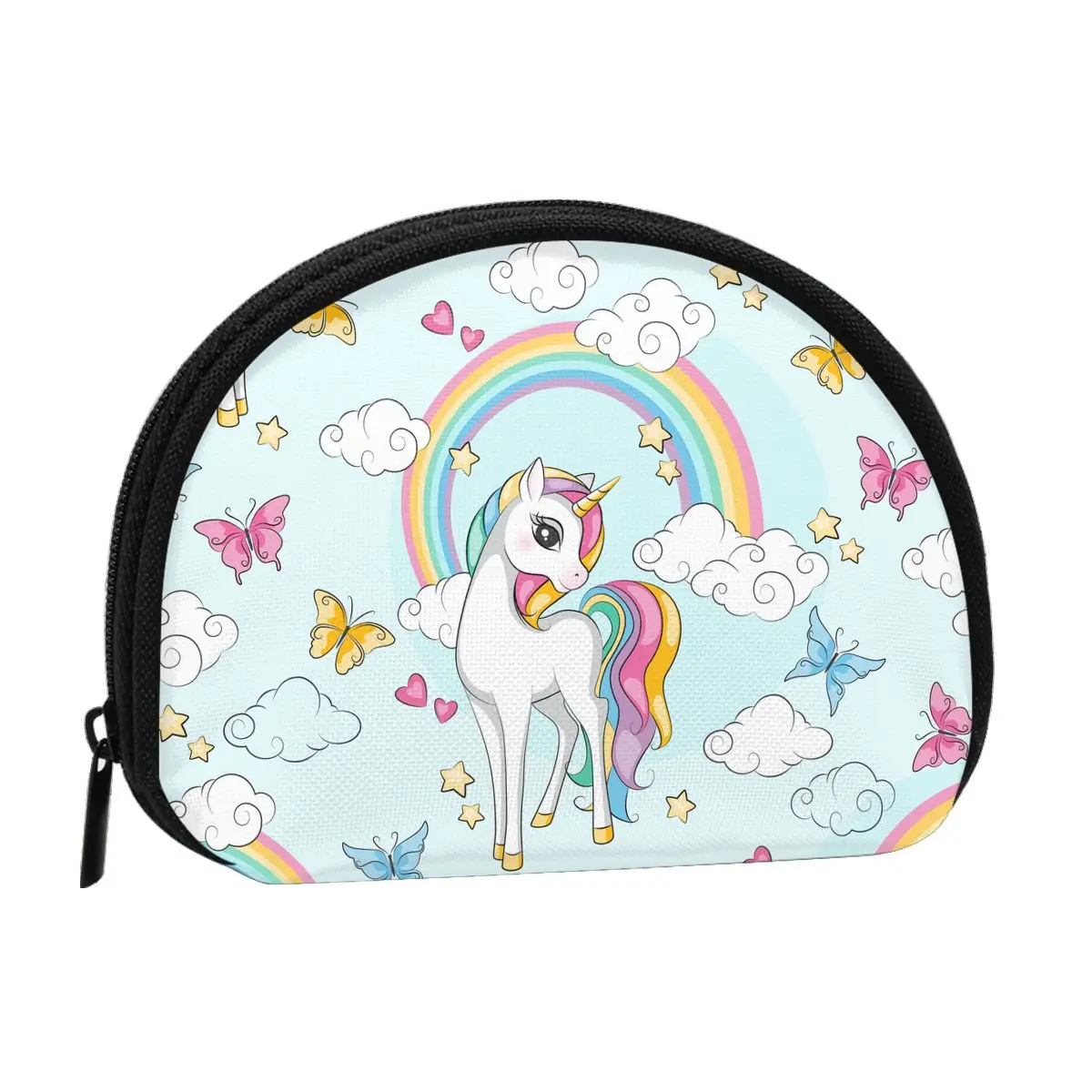 

Unicorns 3D Printing Coin Purse Ladies Shopping Portable Silver Coin Bag Travel Mini Credit Card ID Card Bag Gift