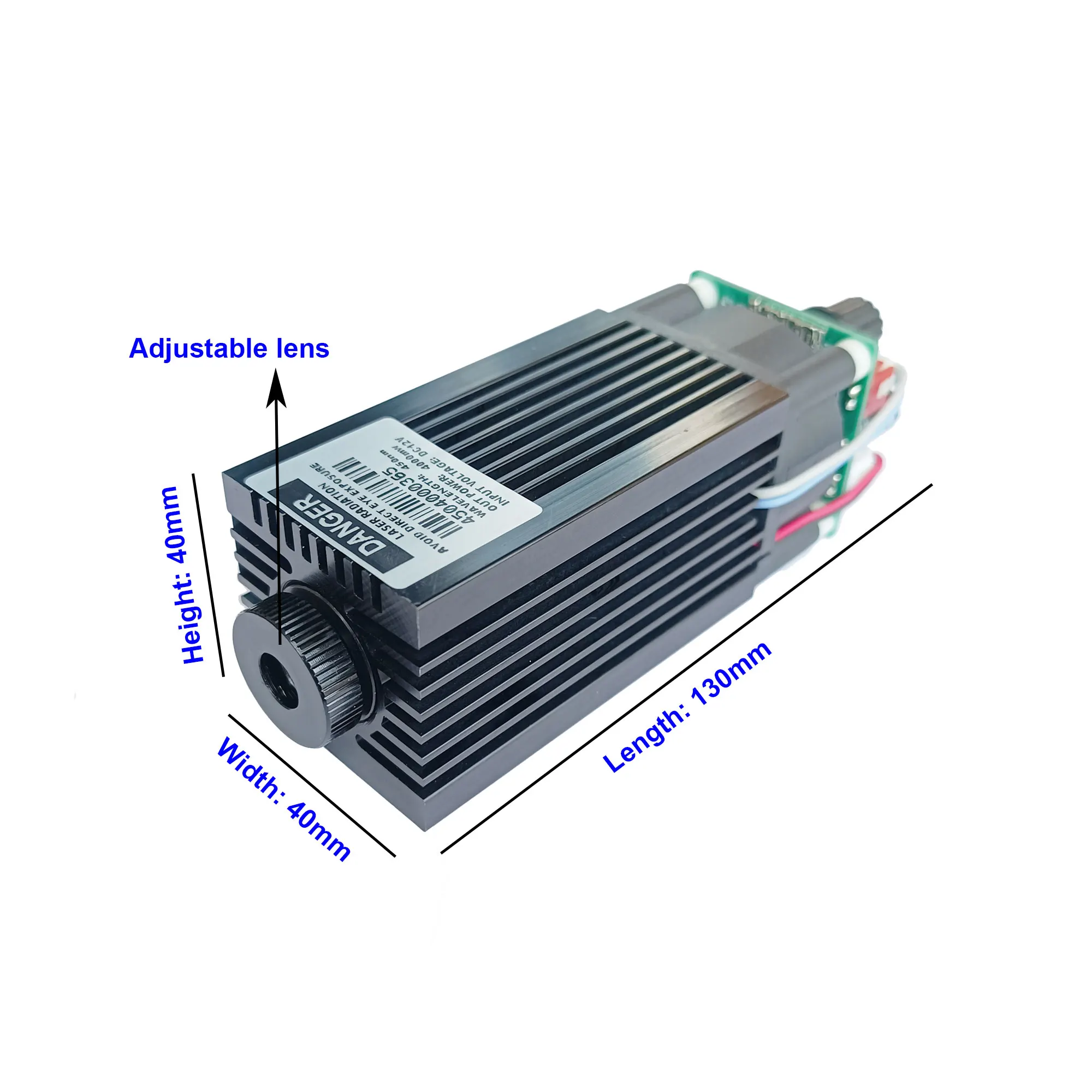 Ручная регулировка мощный Фокусируемый синий лазерный модуль 4000 нм МВт с ручкой