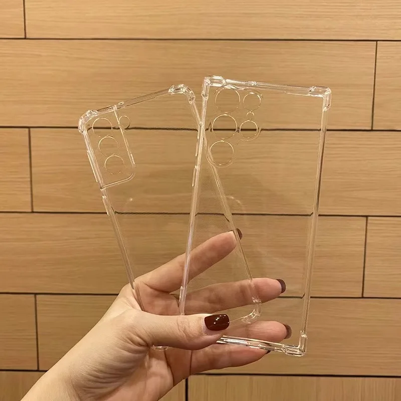 Soft Case For Samsung Galaxy S23 Ultre S22 S21 S20 Fe S10 S9 S8 Plus Note 20 10 Shockproof Clear Lens Protection Tpu Cover