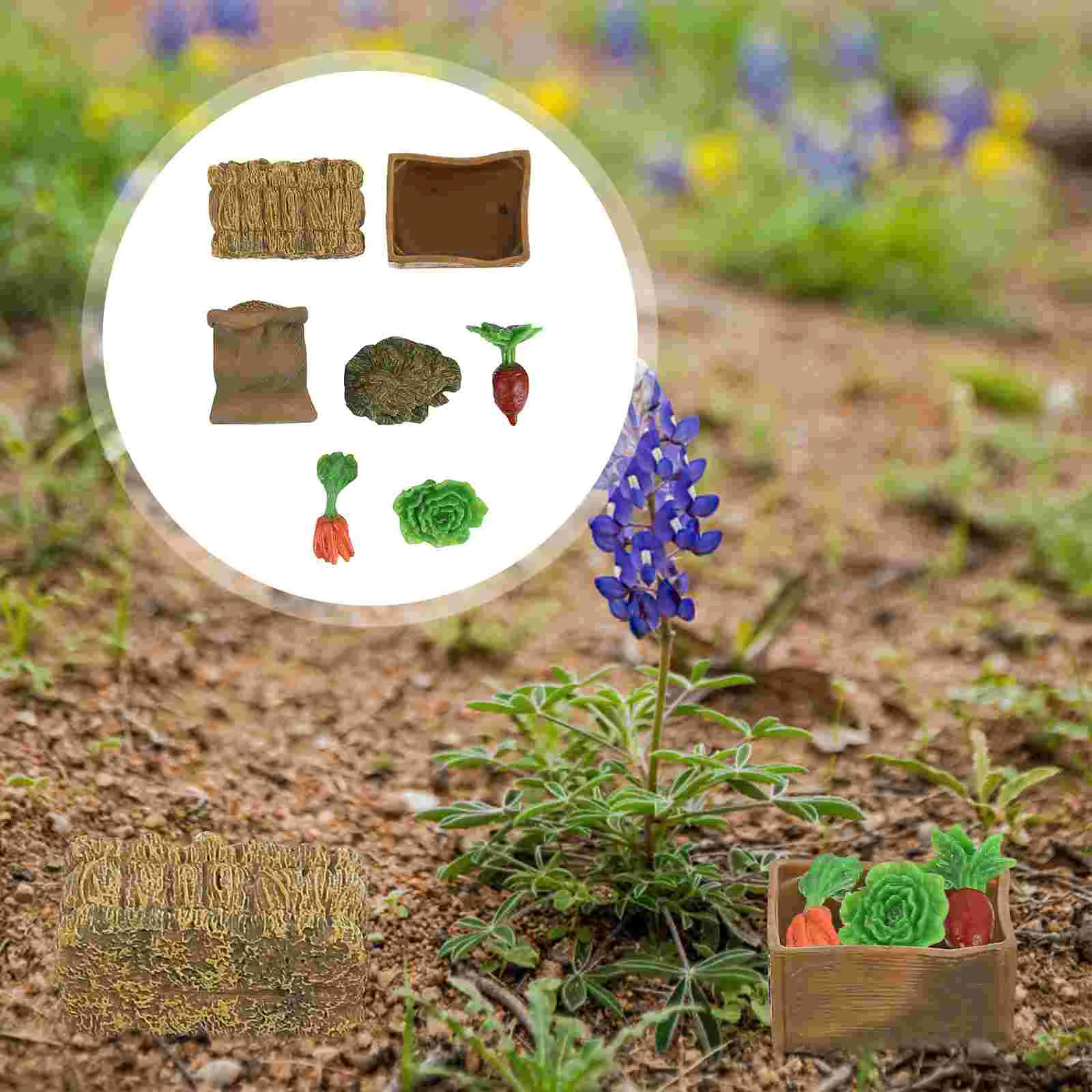 

Farm Ornament Miniature Vegetable Garden Decor Set Landscape Model Kit Toy Micro Mini Scene Table Toys Sand Decoration