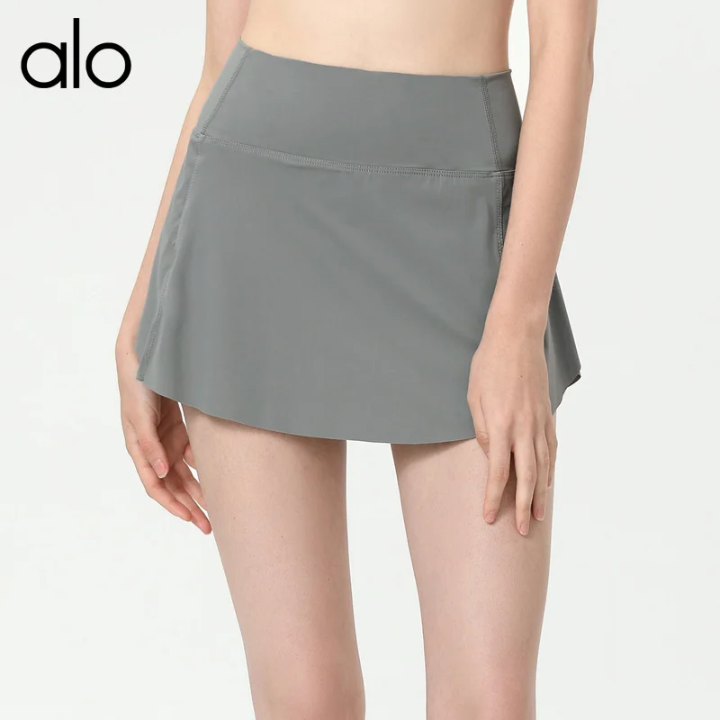 

Женские летние шорты Alo Yoga с юбкой, спортивные Леггинсы с имитацией двух имитаций и высокой талией, одежда для спортзала, Женская Спортивная ...