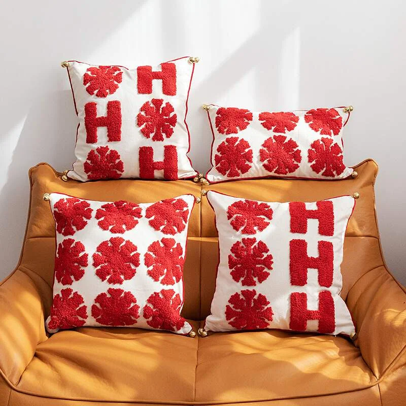 

Christmas Decorative Cushion Covers 45x45cm Living Room Sofa Throw Pillow Cover New Year Decor Tufted Pillowcases for Bed Sofa