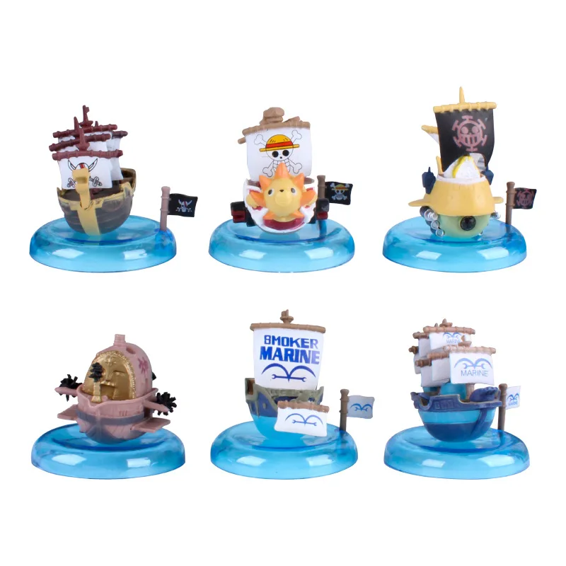 

6-8CM 6Pcs/Set One Piece Thousand Sunny Meryl Pirate Ship PVC Action Figure Collectible Model Decoration Children's Toy Gift