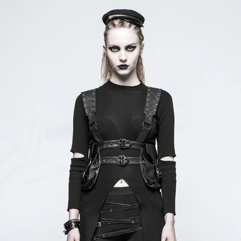 

2023 New Women's Cross Body Bag Halloween steampunk Women's Double Shoulder Vest Armor Accessory Bag Clothing Belt