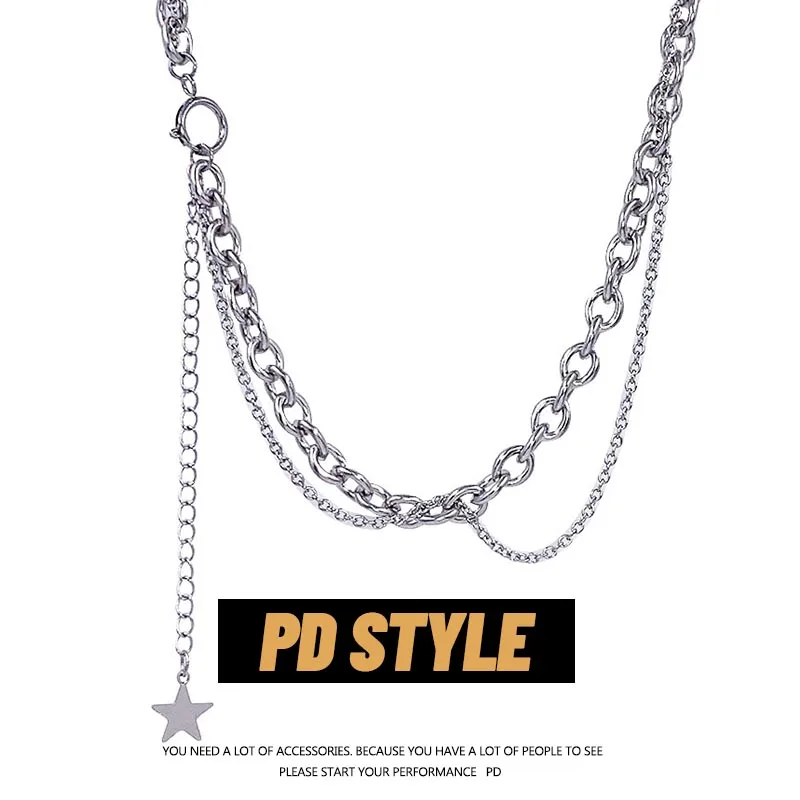 Pdsle XINGX Двухслойное двойное простое ожерелье с кисточками Ins Personali Универсальное