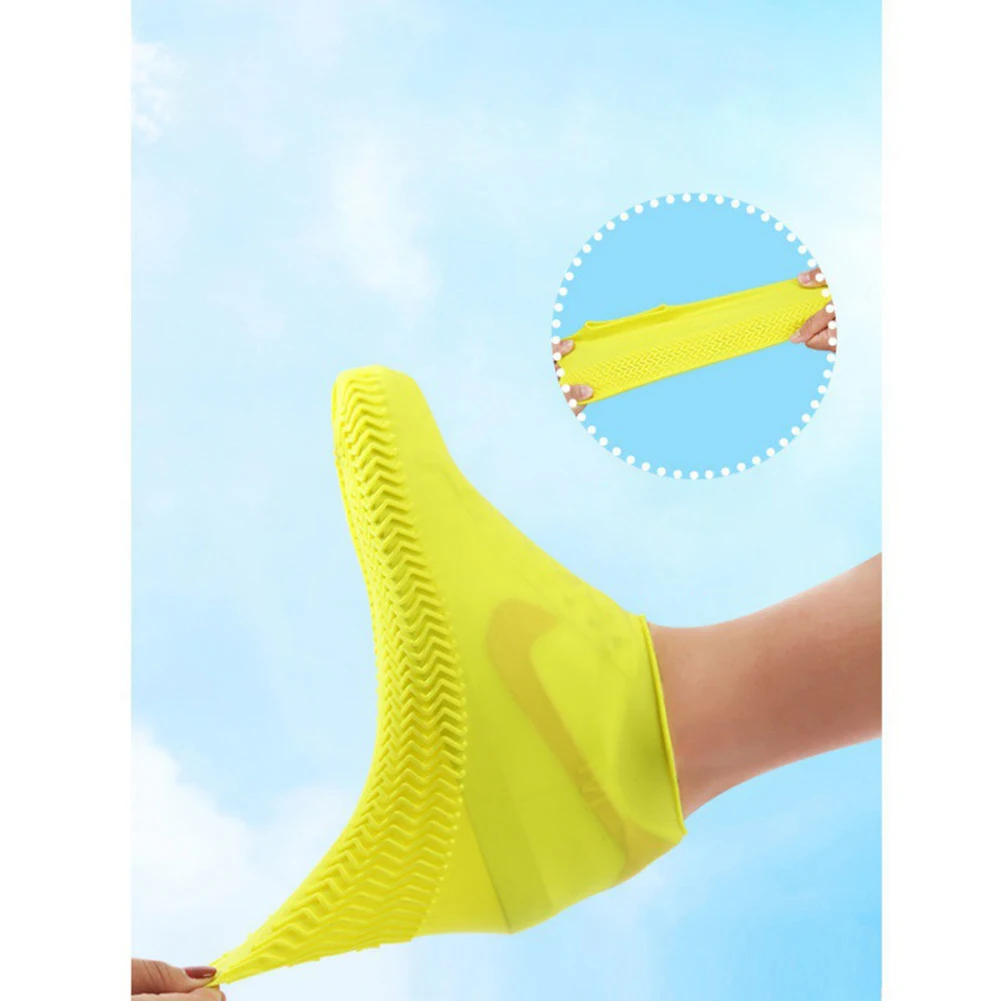 

6 Color Vintage Rubber Boot Reusable Waterproof Rain Shoes Cover Non-Slip Silicone Overshoes Boot Cover Unisex Shoes Accessories