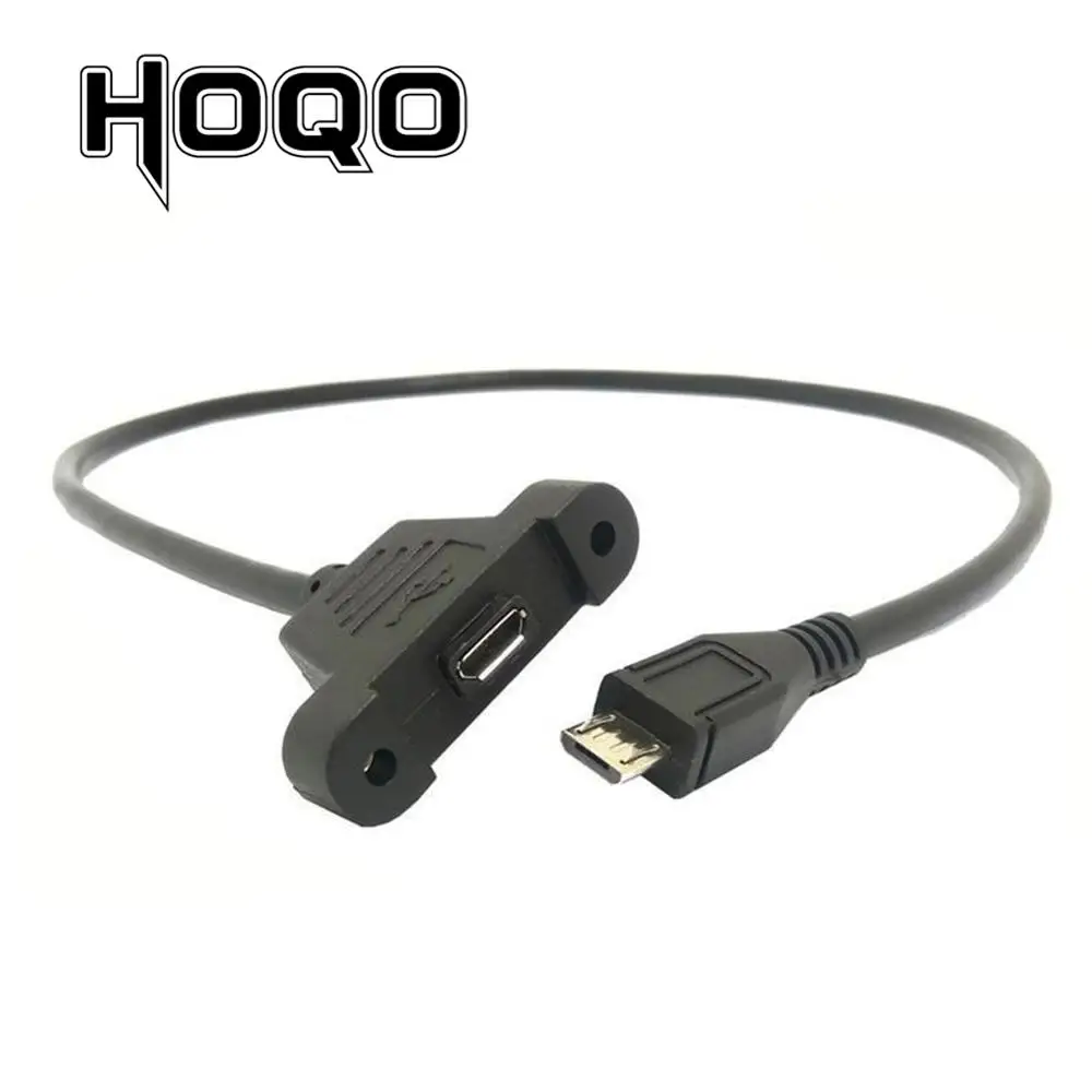

Micro Usb Panel Mount Connector Socket Micro-USB 5pin. Male to Female Extension Cord Extend Cable 30cm 50cm with Screws Hole
