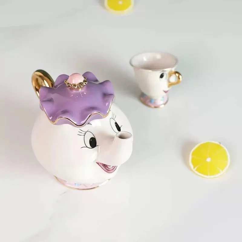 Мультяшный чайник Красавица и чудовище кружка чашка чайный сервиз кофейный