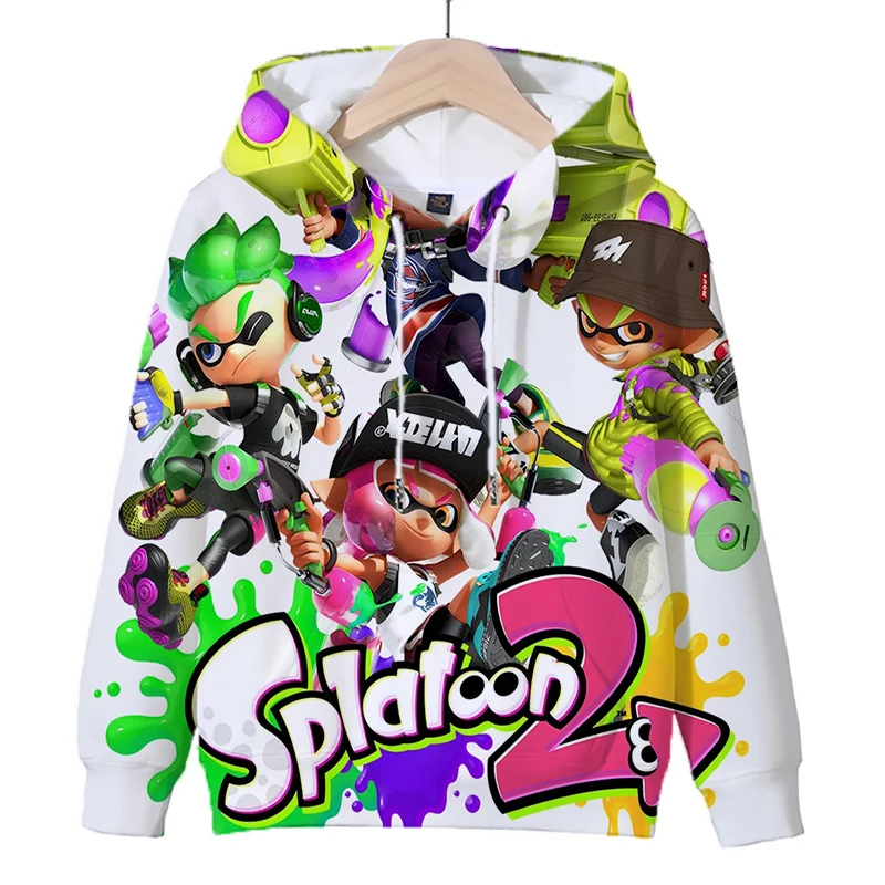 Толстовки с капюшоном 3D принтом игры Splatoon 3 толстовки для мальчиков девочек