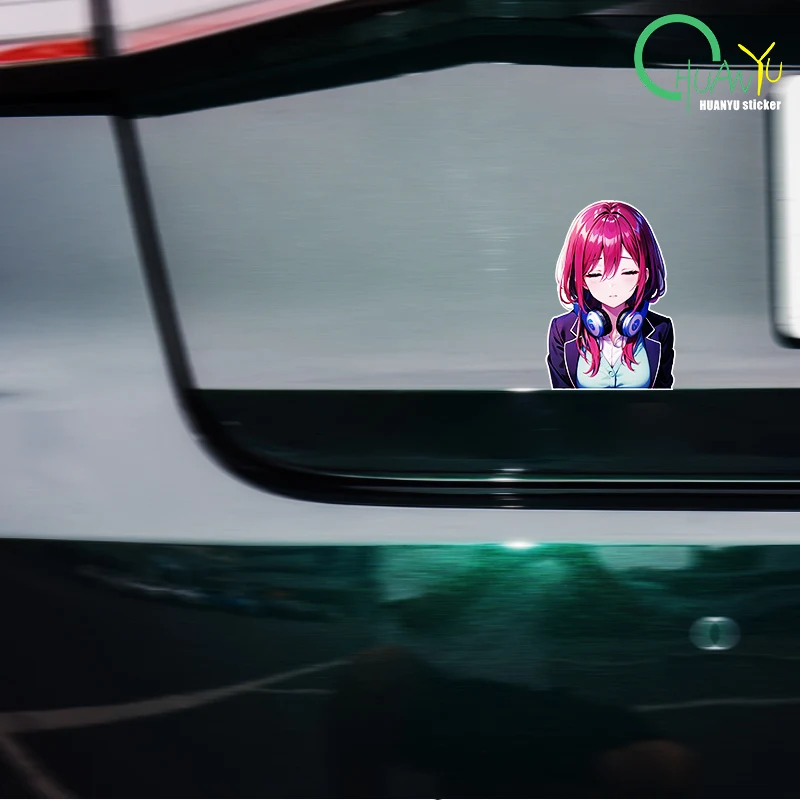 Аниме Девушка Наушники Автомобиль Мотоцикл Кузов Окно Водостойкий