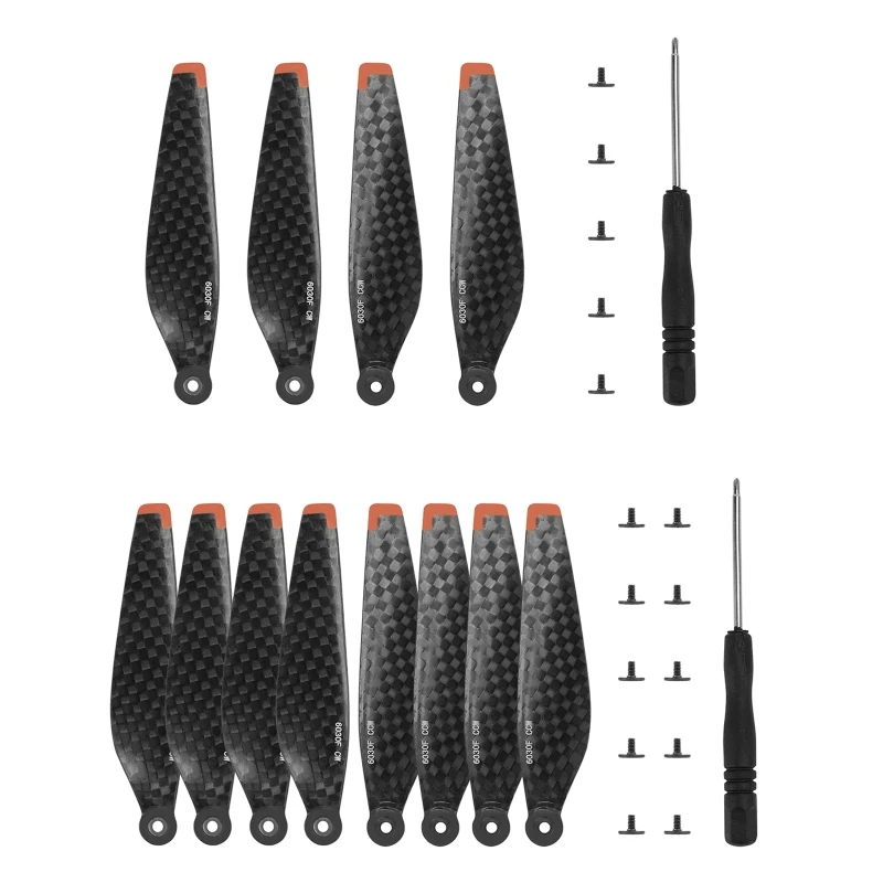 

4/8Pcs Carbon Fiber Propeller Wing for Mini 3 Pro Drone Noise Reduction Blade Prop Parts Replacement Accessories