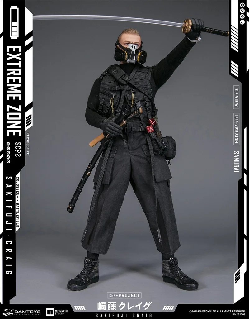

1/6 DAMTOYS DAM EBS001 Extreme Zone Sakifuji Craig Warrior Battle Long Short Sword Dagger PVC Material For Body Doll Action