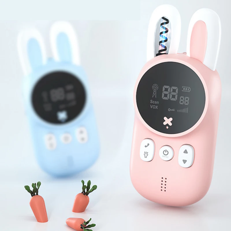 

2PCS Kids Walkie Talkie Cute Rabbit Portable Handheld Transceiver Parent-Child Walkie Talk Educational Interactive Toy Baby Gift