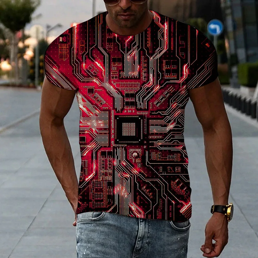 

Модная печатная плата 3D цифровая печать мужская и женская необычная уличная одежда с коротким рукавом мужская футболка с круглым вырезом