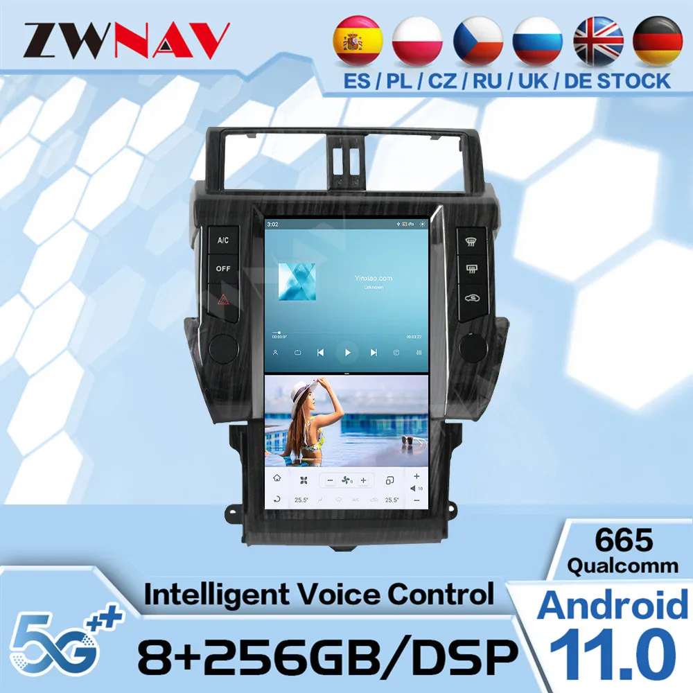 Мультимедиа Qualcomm Tesa-Android 11 для Toyota Land Cruiser Prado 150 2010 2011 2012 2013 IPS GPS Navi радиоприемник