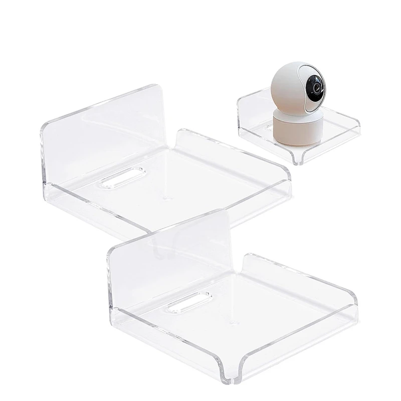 

4 Piece Wall Punch-Free Storage Bracket Transparent Router Rack Wall-Mounted Camera Wall Living Room Monitoring Bracket