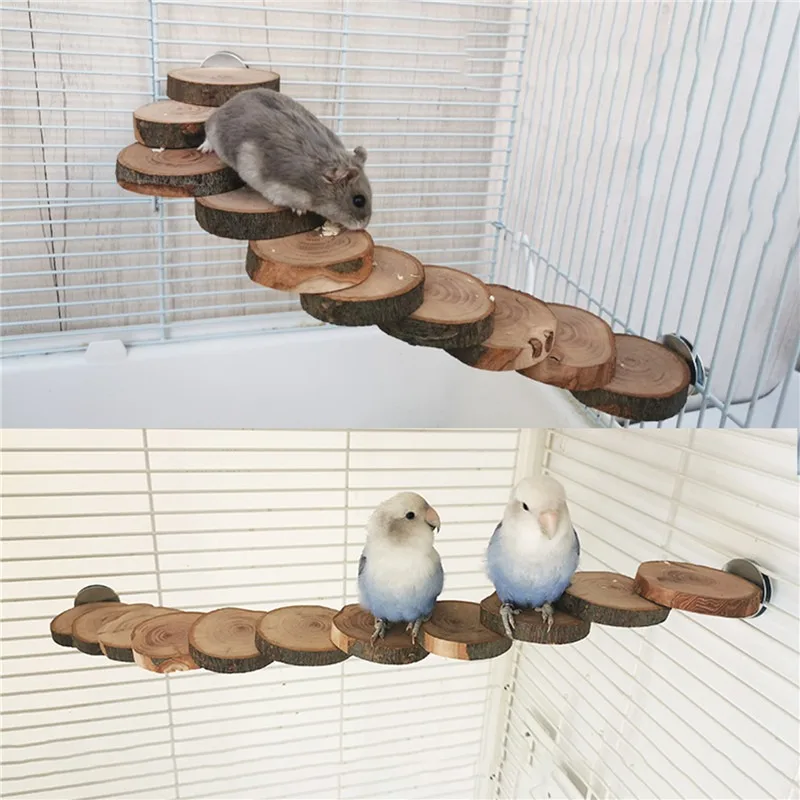 

Hamster Wooden Ladder Toy for Cage 6/10 Steps Wood Climbing Blocks Toy for Guinea Pig Rat Hedgehog Small Pet Cage Accessories