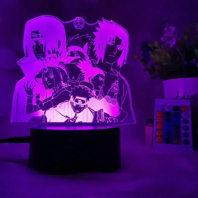 Фото Аниме Наруто 3D ночник Kawaii Kakashi светодиодный ночник косплей Узумаки Какаши настольная лампа игрушки подарок на день рождения и Рождество №1