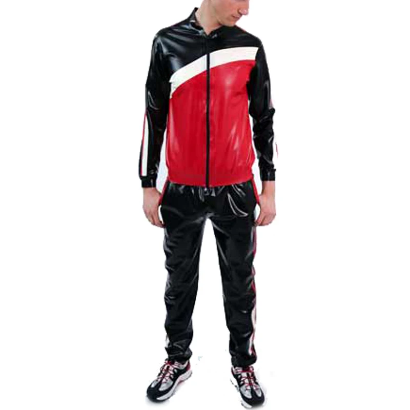 

Магическое Оловянное ожерелье и белые пикантные красные латекс рубашка с длинным рукавом на молнии спереди без рукавов резиновая верхняя о...