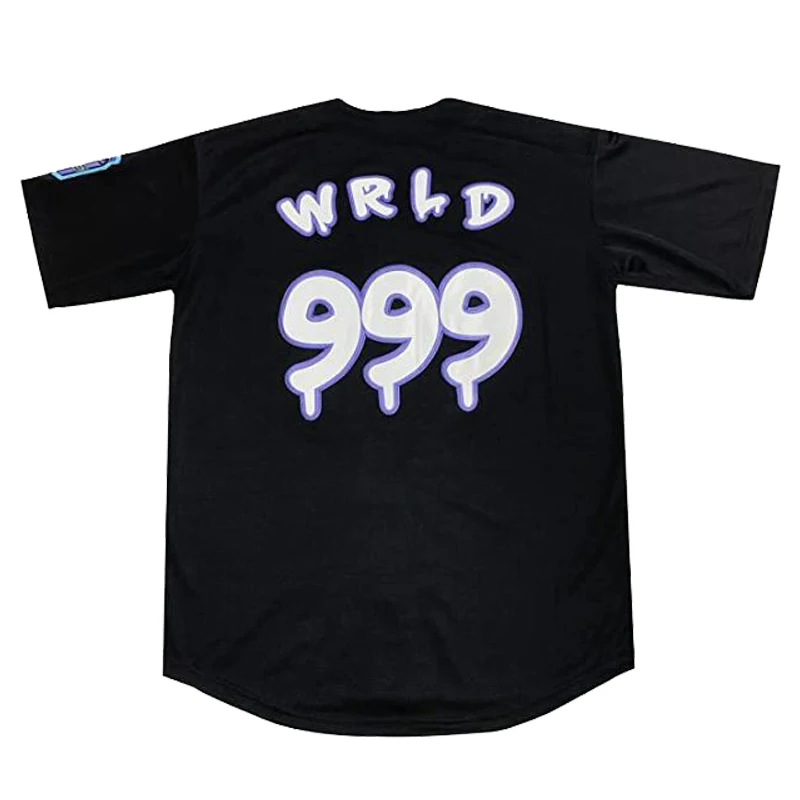Men Baseball Jersey LYRICAL LEMONADE 999 JUICE WRLD Jerseys Sewing Embroidery High Quality Sports Outdoor Hip-hop Black 2023 New