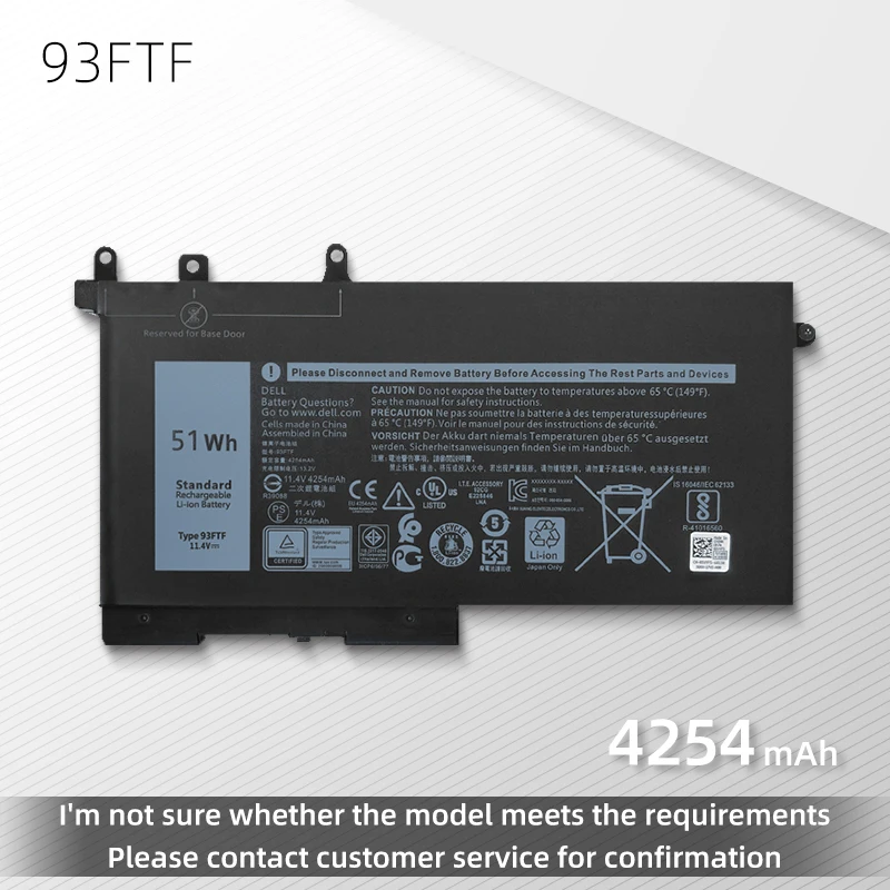 

Новый оригинальный аккумулятор 93FTF для ноутбука Dell Latitude 5480 5490 5580 5590 5495 5491 E5480 E5490 E5580 E5590 M3520 M3530 4YFVG