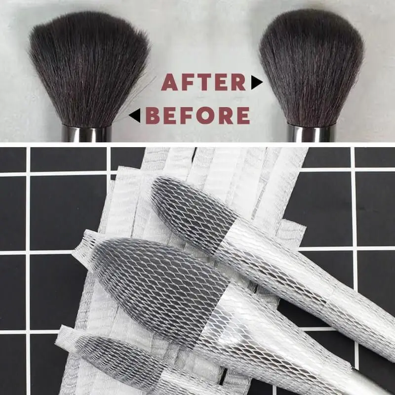 

Набор многоразовых кистей для макияжа, защитный чехол в форме розы, в форме бутона, сетчатая кисть для хранения, 50 шт.