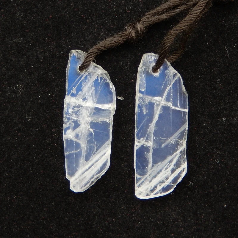 

Natural Moon Stone Semi-precious stones Jewelry accessories fashion woman Earring Bead22x8x2mm2g