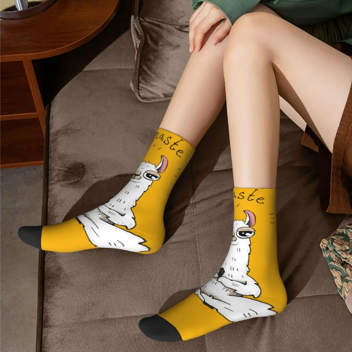 Женские забавные носки с животными рисунком ламаста удобные Забавные милые