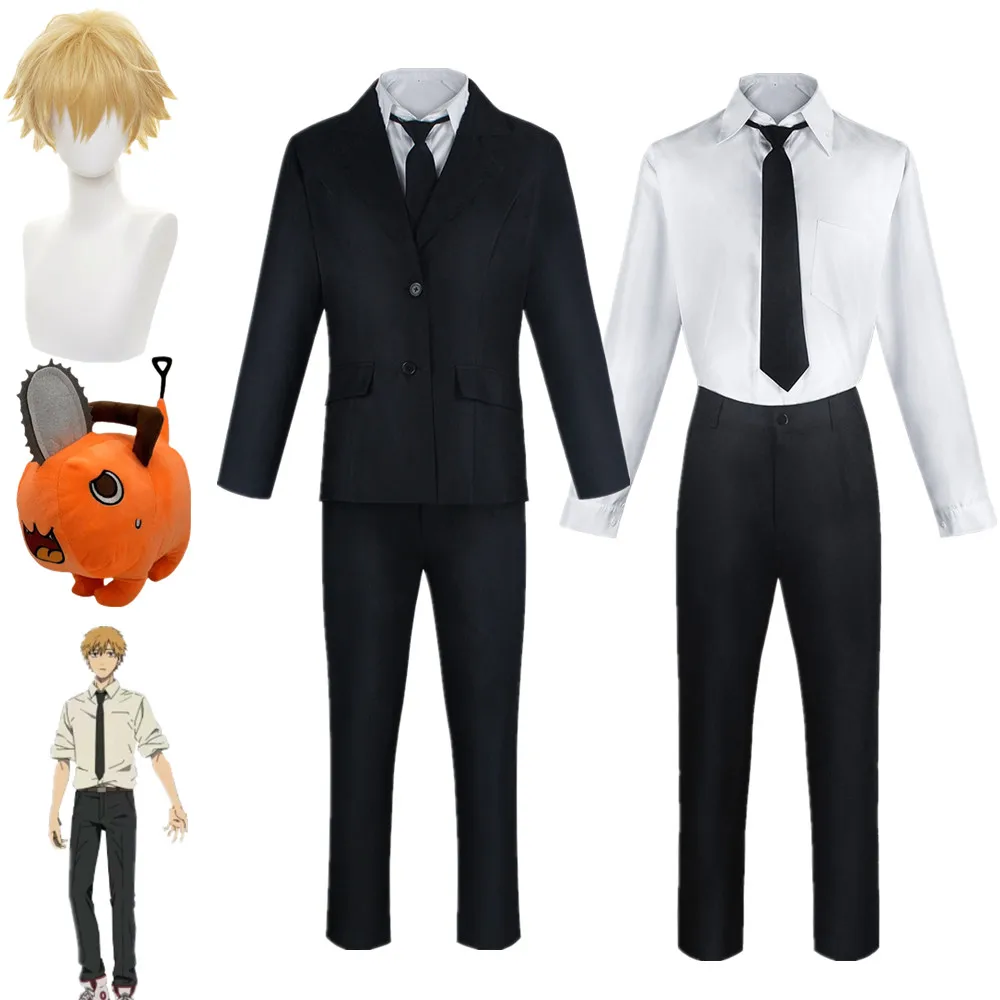 

Anime Chainsaw Man Denji Cosplay Costume Black Suits Casual Uniform Devil Hunter Halloween Carnival Party Clothes