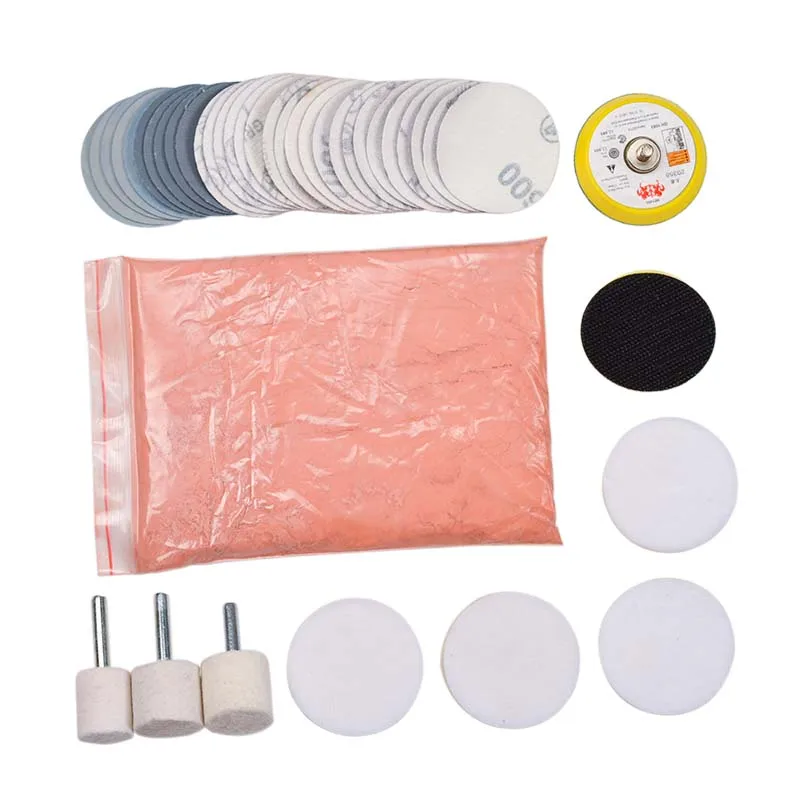 

34 Pieces Of 230g Polishing Powder Kit Deep Scratch Glass Cleaning And Repair Tool Scratch Removal Scratch Polishing Pad Kit