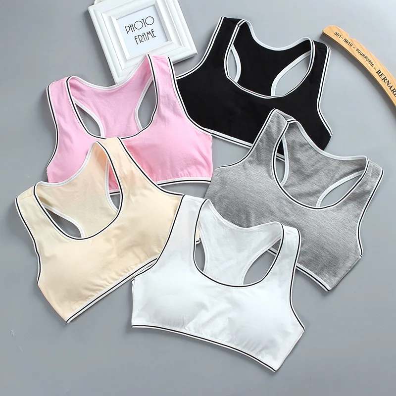 

2pc Bra for Teenage Girl Kids Sports Bra Teen Girl Top Camisole Underwear Young Puberty Small Training Bra 8-14T Children Cloth