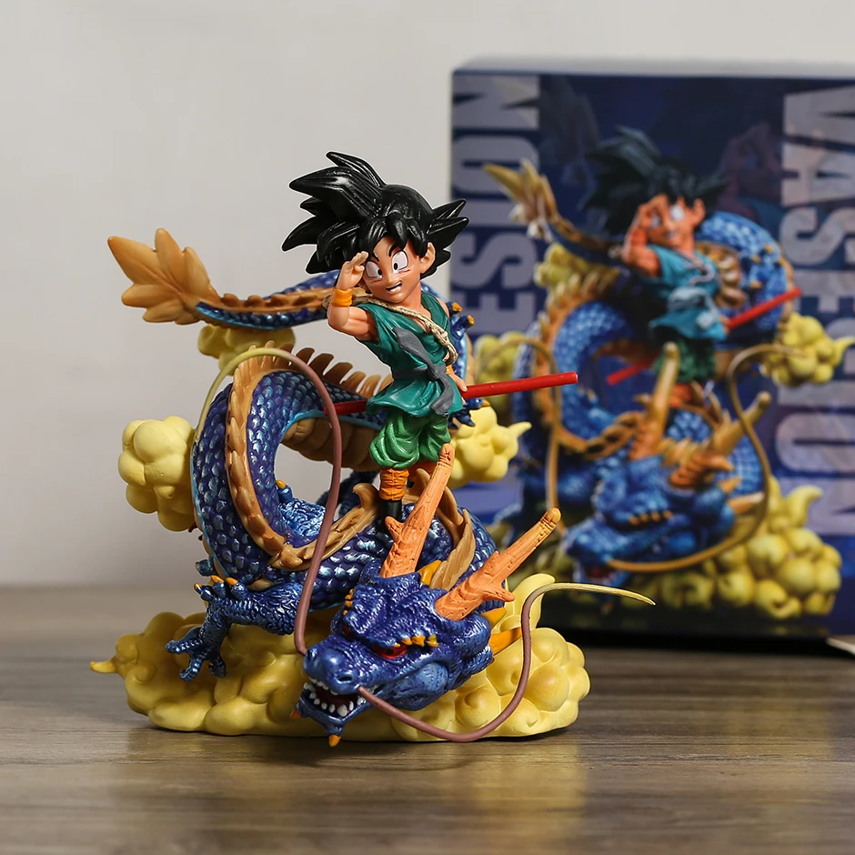 

Dragon Ball Kid Son Goku & Blue Shenron 30th Anniversary PVC Figure Doll Collectible Model Figurine Toy
