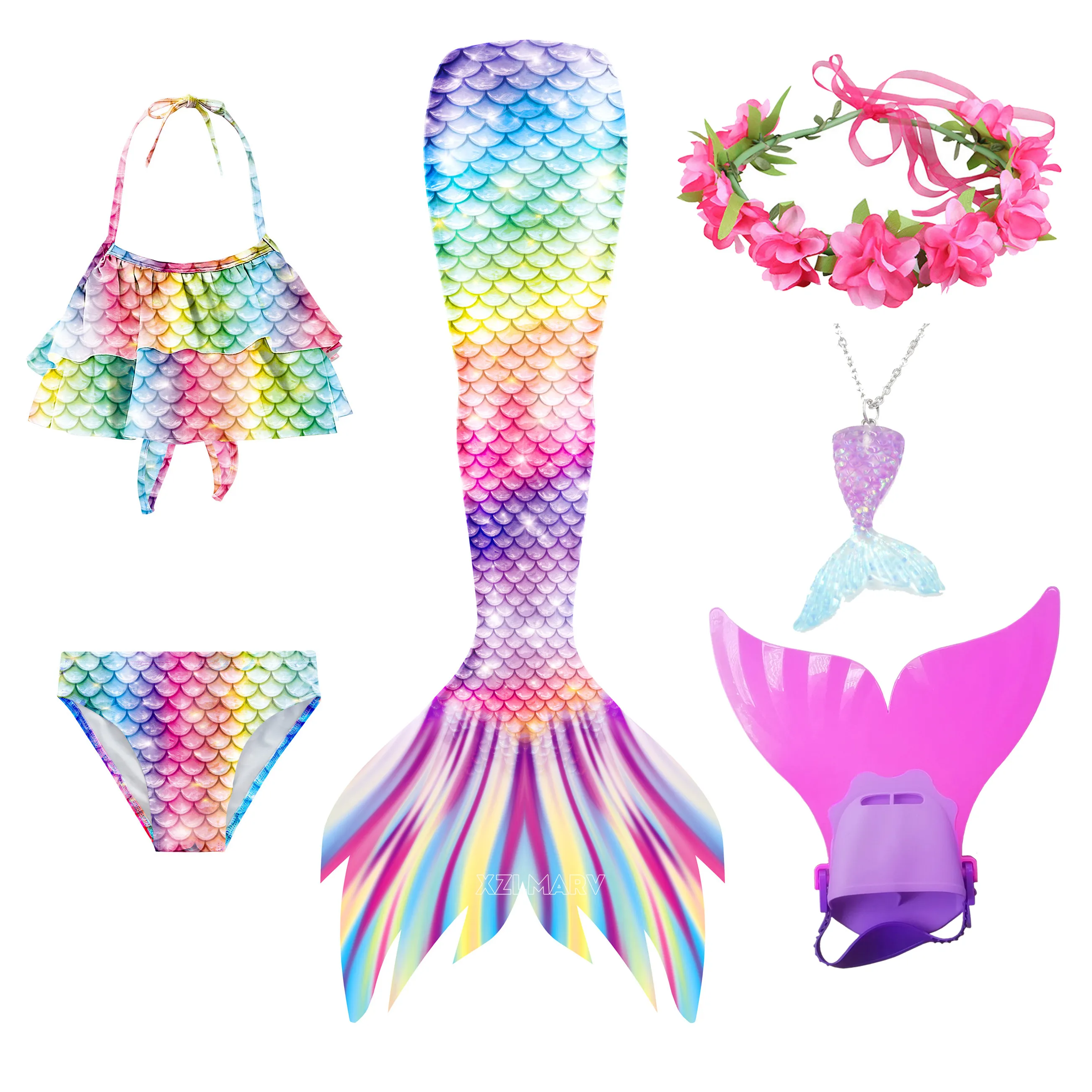 

Детский купальник с хвостом Русалочки, для девочек