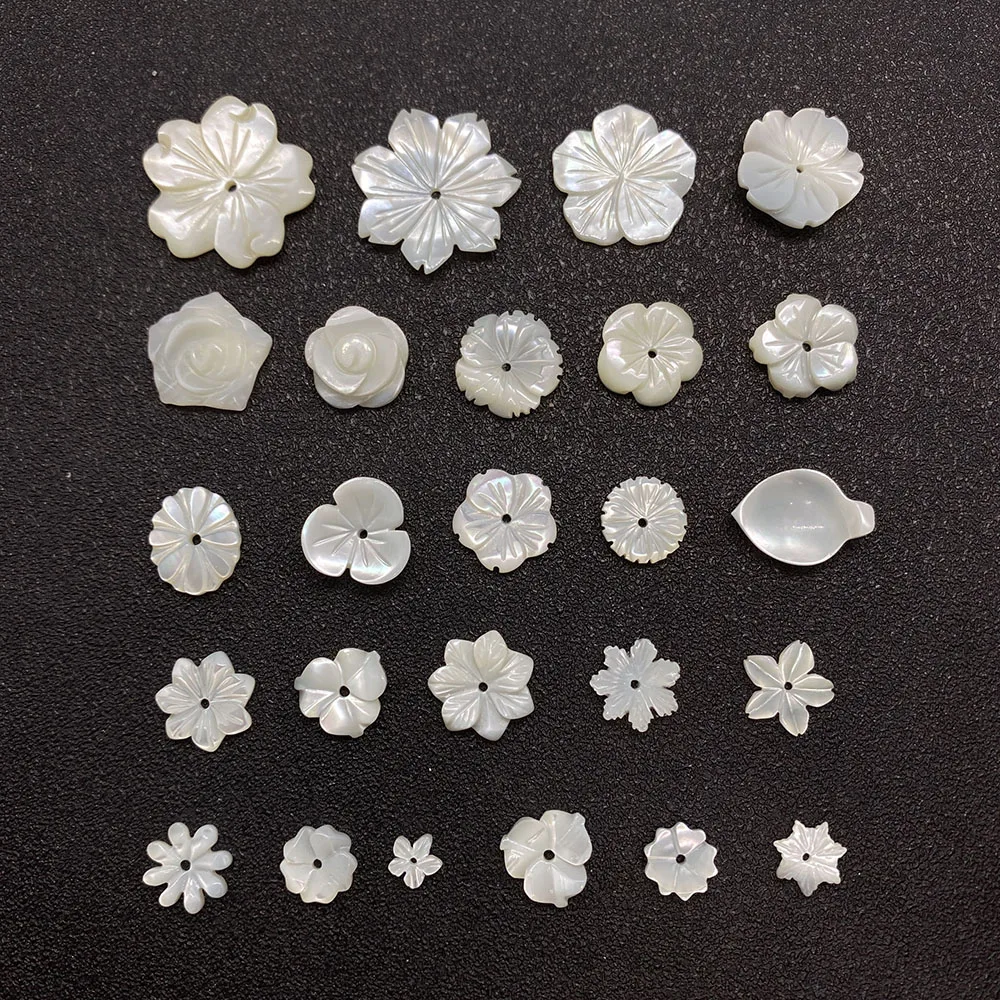 

Natural Freshwater Shell Loose Beads Seashell Flower DIY Jewelry Making Earrings Bracelets Necklace Bead Charms Accessories 3pcs