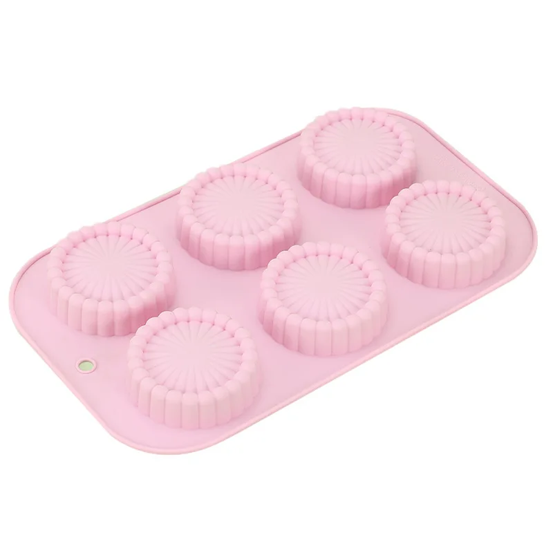 

Cake Molds Charlotte Cake Baking Mold Sunflower Shape 6-hole Silicone Baking Tool Ice Cube Jelly Chocolate Pastry Making Tool