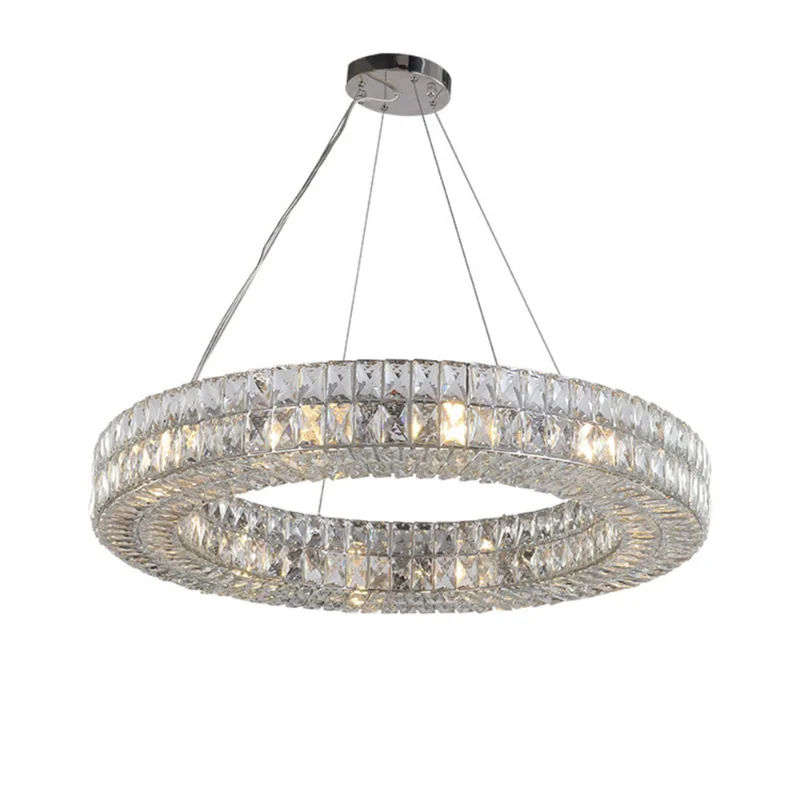 

Room Decor Led Art Chandelier Pendant Lamp Light Luxury Crystal Living Dining Large Round Modern Villa Hotel Decoration