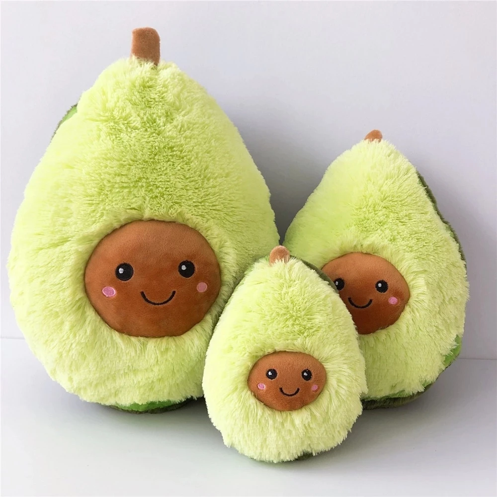 

30-60cmKawaii Smile Avocado Plush Cute Fruit Plant Cartoon Doll Pillow Toy For Children Soft Food Avocado Stuffed Doll Kids Gift