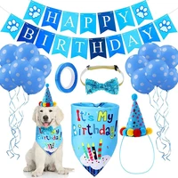 pet birthday pull flag saliva towel polka dot balloon fur ball cap bow tie set dog dress up costume dog accessories dog bandana