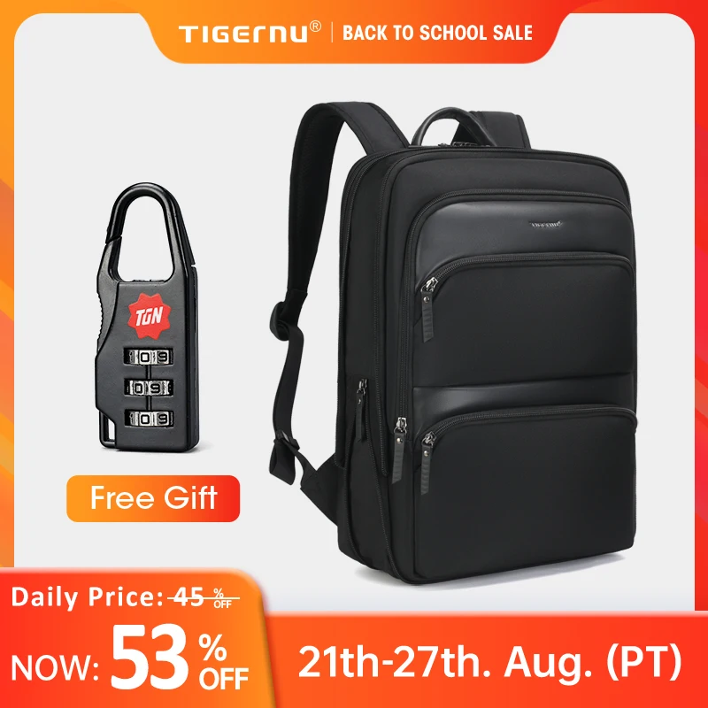 Lifetime Warranty Expandable Men Backpack Thin Travel Back Pack Bag Men Waterproof 14-15.6'' Laptop Backpack Bag For Men Mochila