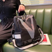 soft genuine leather womens backpack large capacity travel bagpack luxury shining rhingtong school bags female mochila