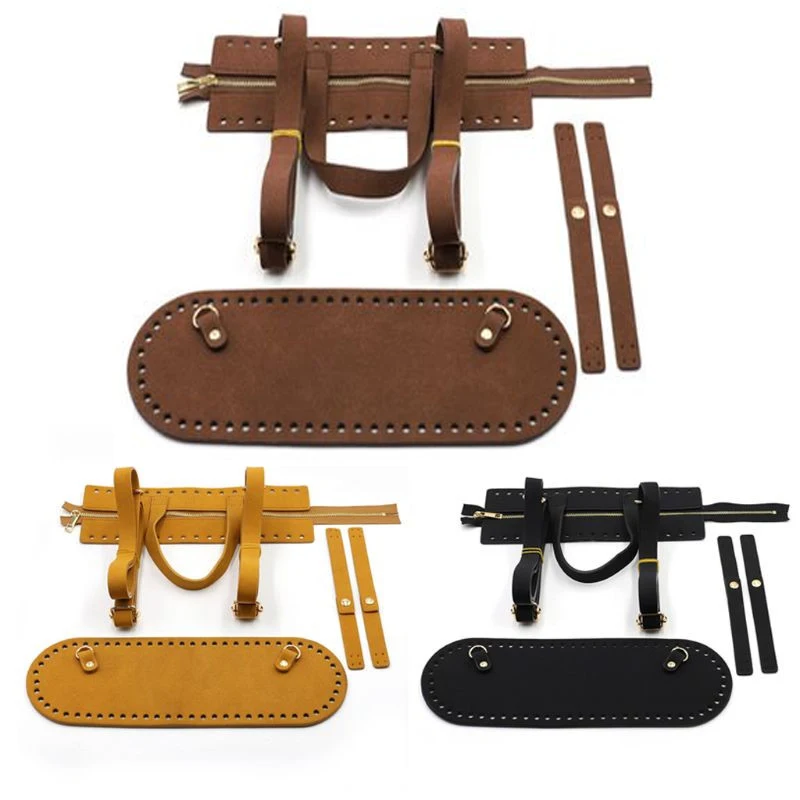 

Комплект сумок ручной работы «сделай сам», запасные части, сумки с замком снизу, сумка на молнии, ремешок, рюкзак для женщин, цвет черный/кофе...