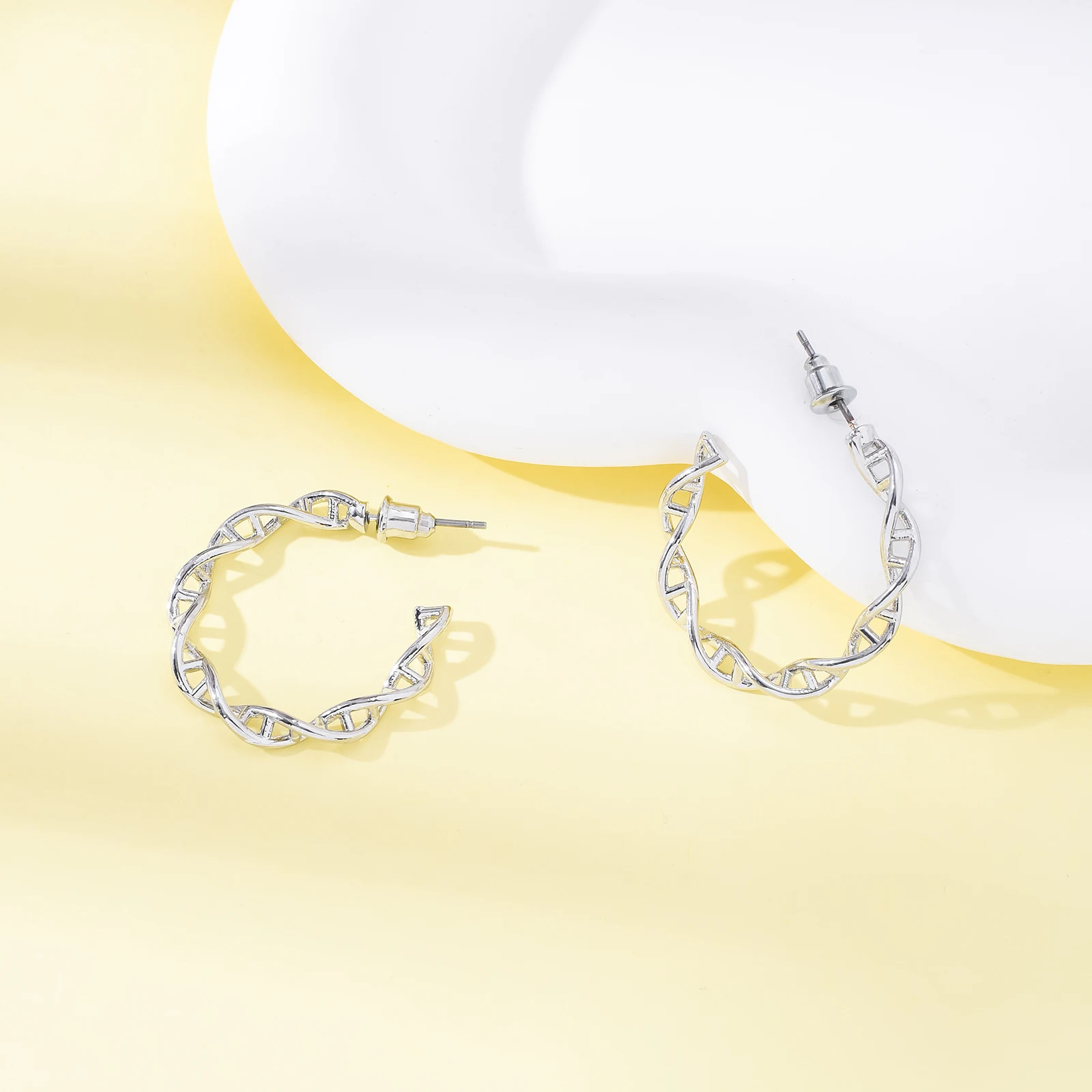 Medical Biology DNA Hoop Earrings Creative Women Girls Round Earring Trendy Jewelry Accessories Gifts