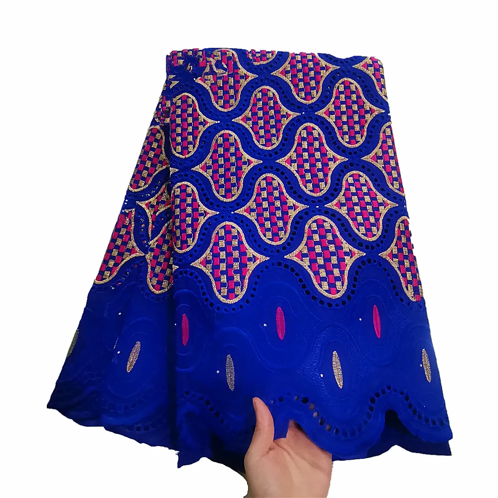 

Blesing African Lace Fabric 2023 100% Cotton Swiss Voile Lace Embroidered Lace Material 5yards