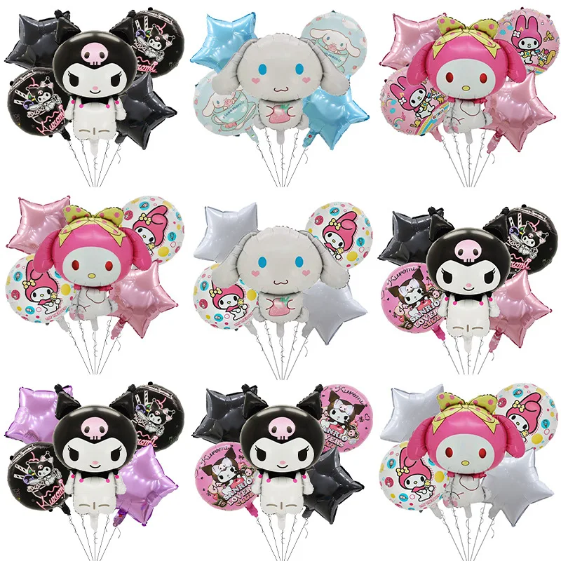 5-10Pcs Kuromi Anime Aluminum Film Balloon Kawaii Sanrio Cin
