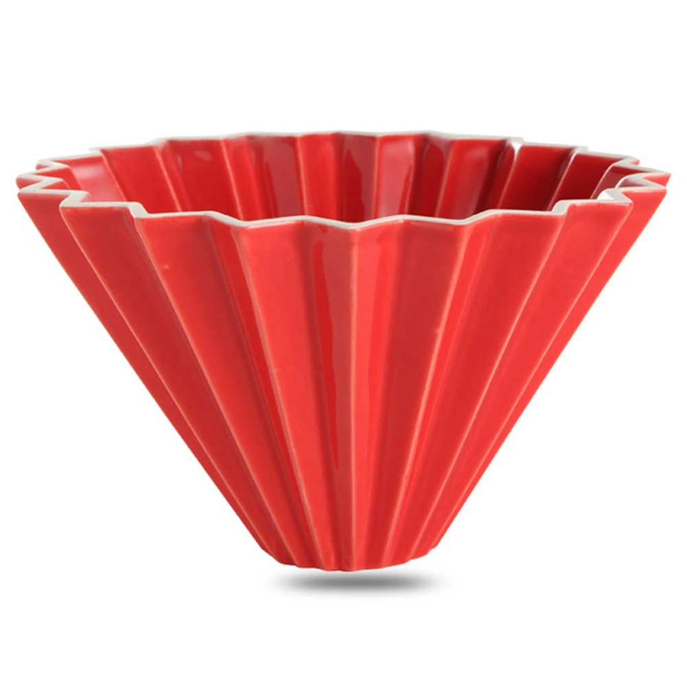 

Ceramic Coffee Filter Reusable Filters Coffee Maker V60 Funnel Dripper Cake Filter Cup Coffee Accessories -Red