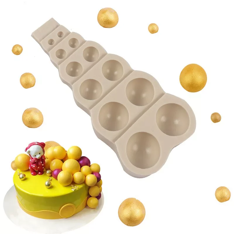 

2022New 3D Bead Pearl Large Small Silicone Mold Half-Ball Cake Mold Candy Chocolate Mould Baking Molds