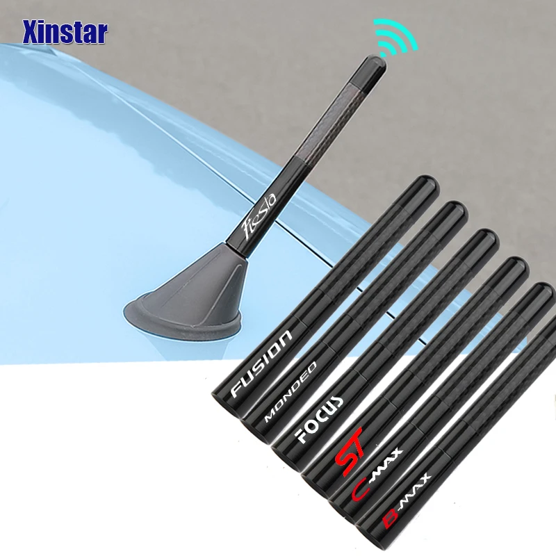 4.7 Inch Carbon Fiber Short Radio Antenna Sticker For Ford Smax Cmax Focus Fiesta Kuga Escape Explorer Mondeo Fusion Bmax